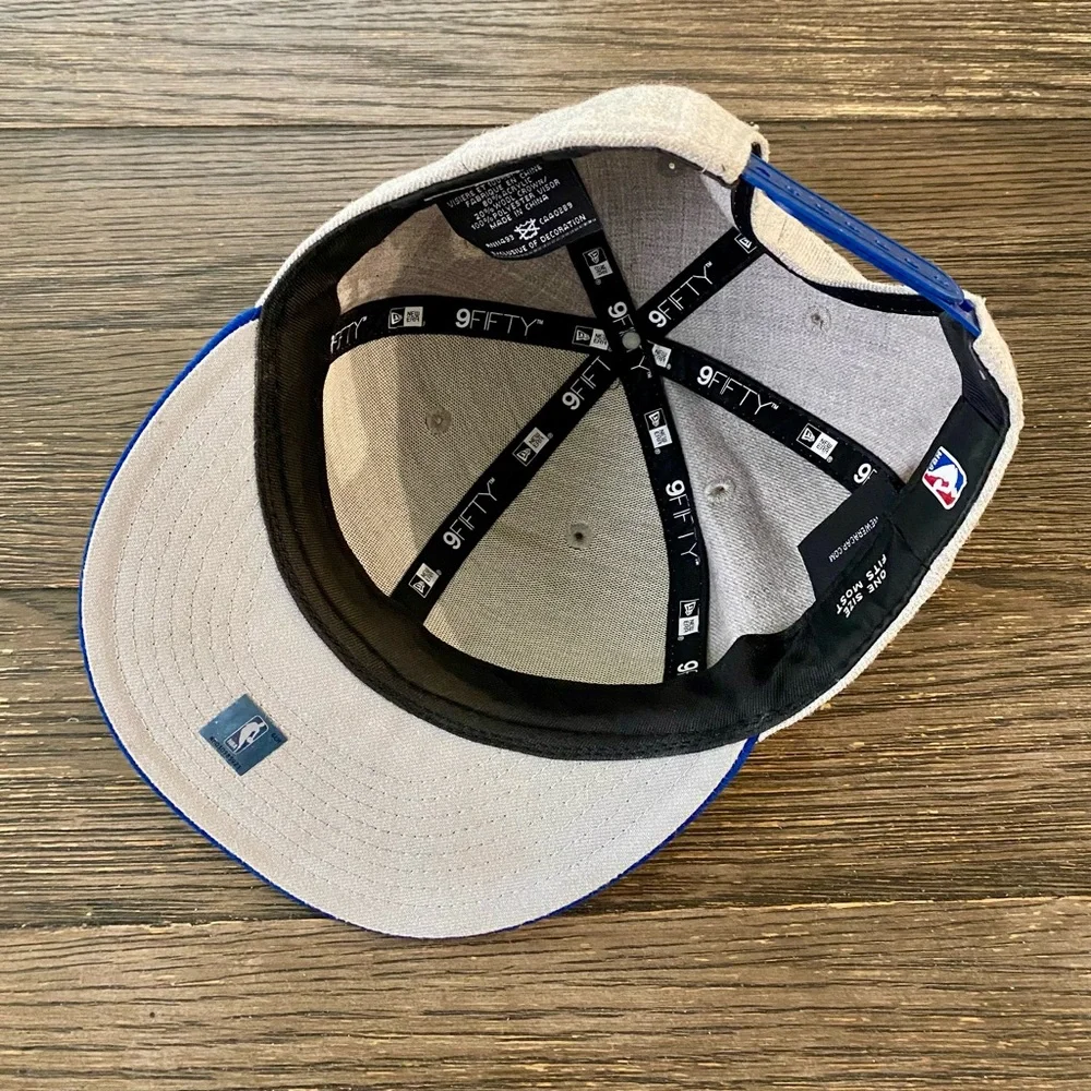 Golden State Warriors Men’s Hat New Era Snap Back Gray Blue 9FIFTY NBA Flat Bill